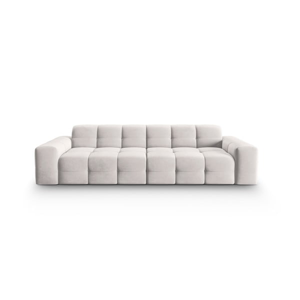 Gaiši pelēks samta dīvāns 255 cm Kendal – Micadoni Home