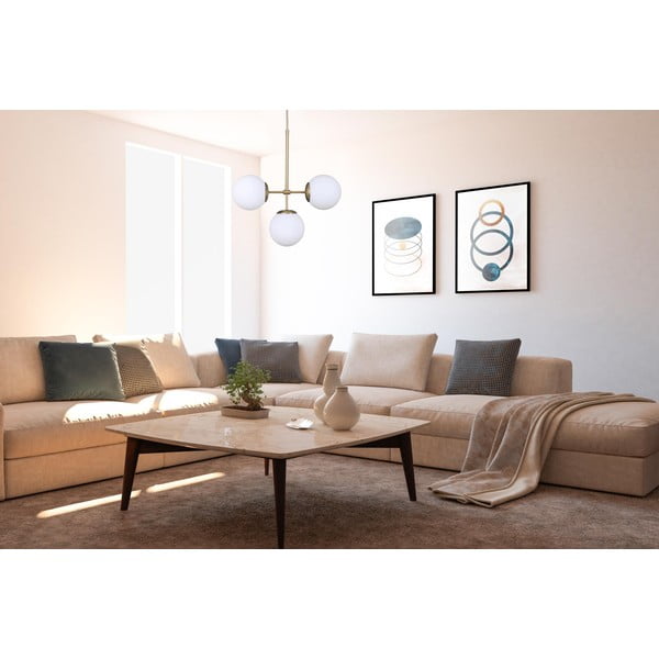 Balta/zelta krāsas piekaramā lampa ar stikla abažūru ø 15 cm Seagull – Squid Lighting-image-2