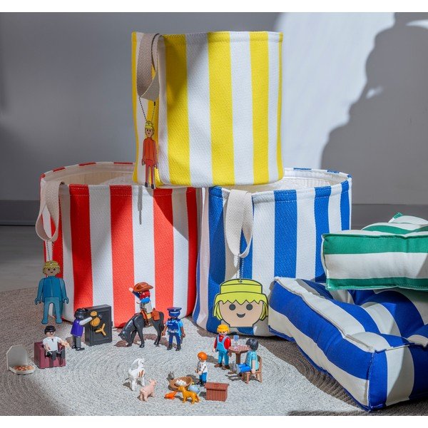 Sarkans tekstila bērnu rotaļlietu grozs ø 30x28 cm Stripes – Playmobil-image-1