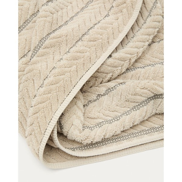 Bēšs frotē kokvilnas dvielis 90x150 cm Rune – Kave Home-image-2