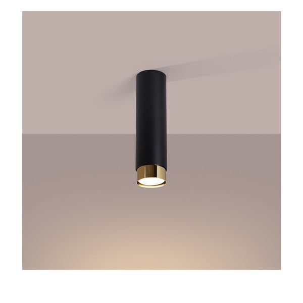 Melna/zelta krāsas griestu lampa Crown – Sollux-image-1