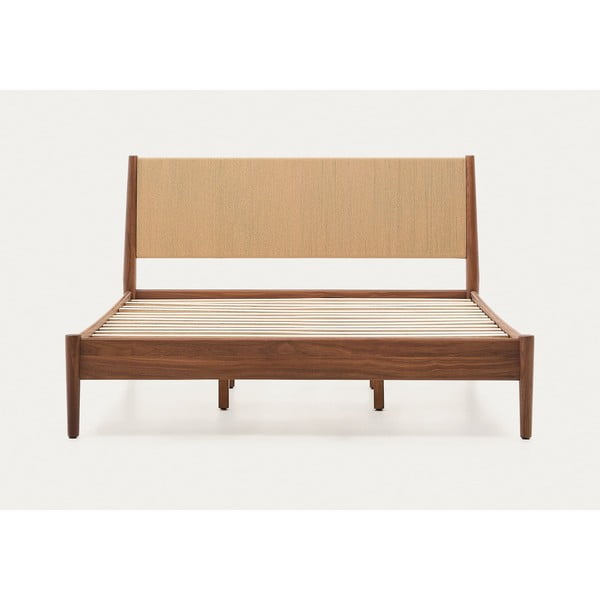 Tumši brūna divvietīga gulta ar redelēm 160x200 cm Elan – Kave Home-image-3