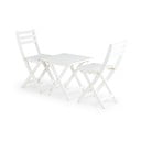 Balts dārza pusdienu galda un krēslu komplekts 2 personām Bonami Essentials Wall, 50 x 50 cm
