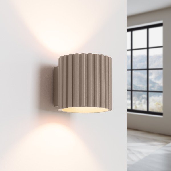 Pelēkbrūna sienas lampa ø 10 cm Zora – Sollux-image-1