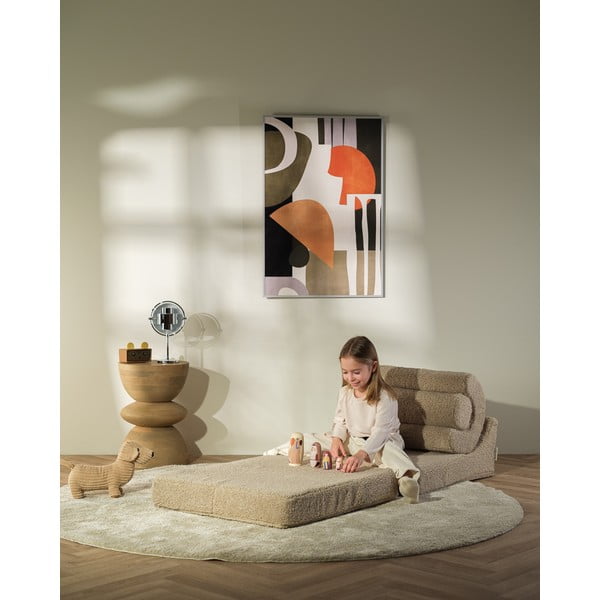 Gaiši brūns bērnu atpūtas krēsls no buklē auduma Flipster – Wigiwama-image-1