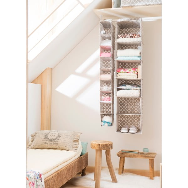 Bēšs piekaramais organizators ar 6 nodalījumiem Compactor, platums 30 cm-image-4