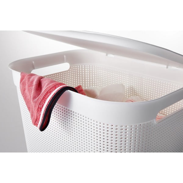 Balts plastmasas veļas grozs 50 l Brisen – Rotho-image-4