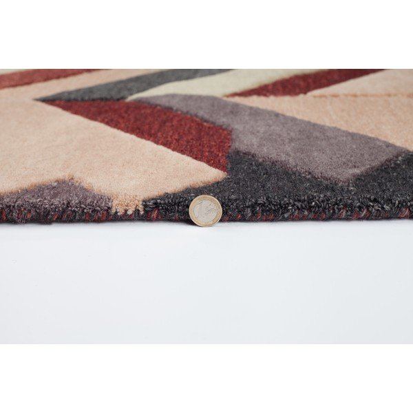 Sarkans un pelēks ar rokām austs paklājs Flair Rugs Salon, 120 x 170 cm-image-3