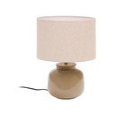 Bēša keramikas galda lampa ar auduma abažūru (augstums 40 cm) Tay – Kave Home