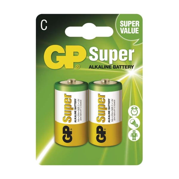 2 sārmu baterijas komplektā GP Super C - EMOS