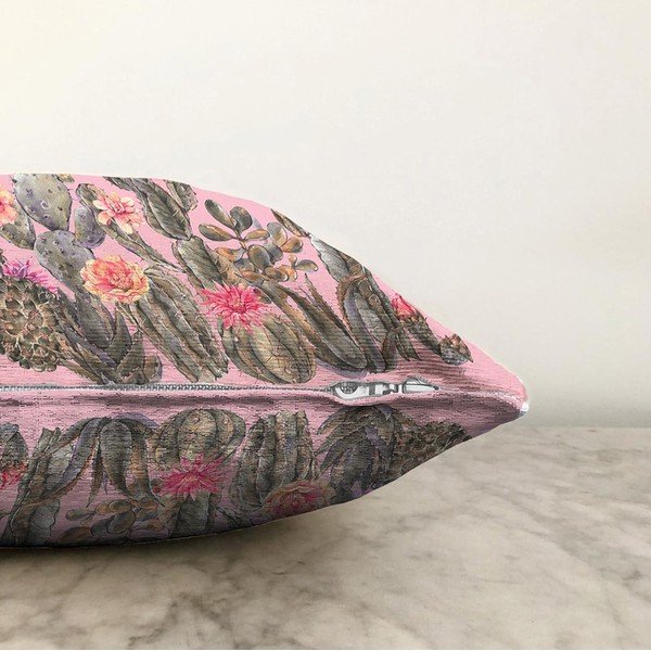 Rozā spilvendrāna ar kokvilnas maisījumu Minimalist Cushion Covers Blooming Cactus, 55 x 55 cm-image-1