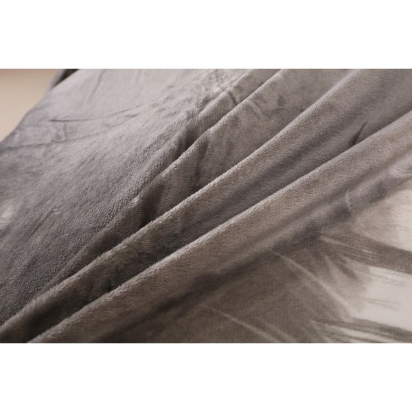 Pelēka vienvietīga mikroplīša gultas veļa 140x200 cm – My House-image-3