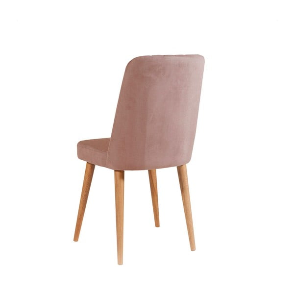 Gaiši rozā samta pusdienu krēsls Stormi Sandalye – Kalune Design-image-1