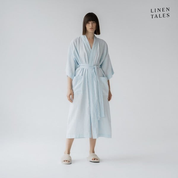 Gaiši zils lina halāts izmērs S/M Summer – Linen Tales
