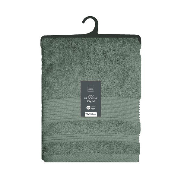 Salvijas zaļš frotē kokvilnas dvielis 70x130 cm Tendresse – douceur d'intérieur-image-4