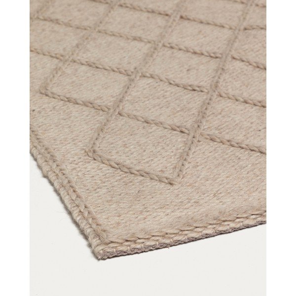 Bēšs mazgājams paklājs no vilnas maisījuma 160x230 cm Sybil – Kave Home-image-2