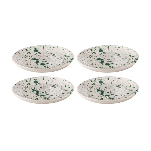 Balti/zaļi deserta māla šķīvji (4 gab.) ø 18 cm Carnival – Ladelle