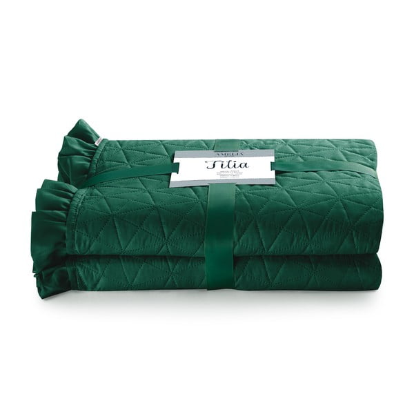 Zaļš gultas pārklājs AmeliaHome Tilia, 240 x 220 cm-image-2