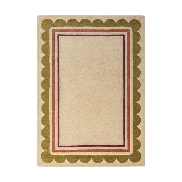 Dabīga toņa ar rokām darināts vilnas paklājs 160x230 cm Lois – Flair Rugs