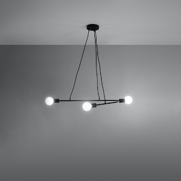Melna piekaramā lampa 80x40 cm Latomia – Sollux-image-1