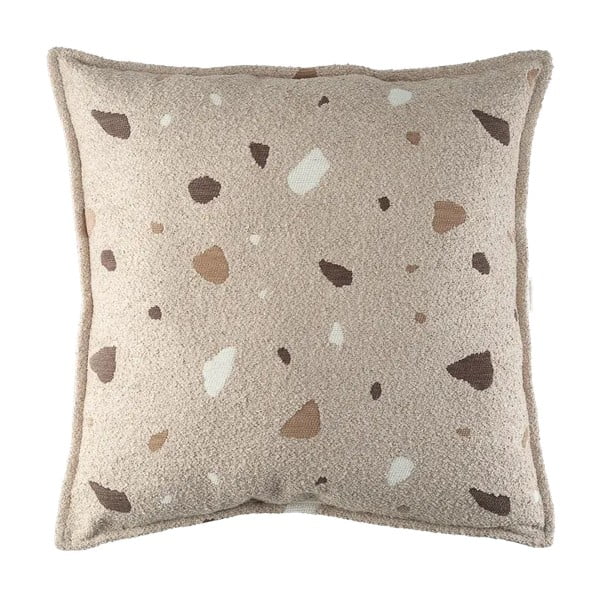 Gaiši brūns bērnu dīvāna spilvens no buklē/šenila auduma Terrazzo Block – Wigiwama