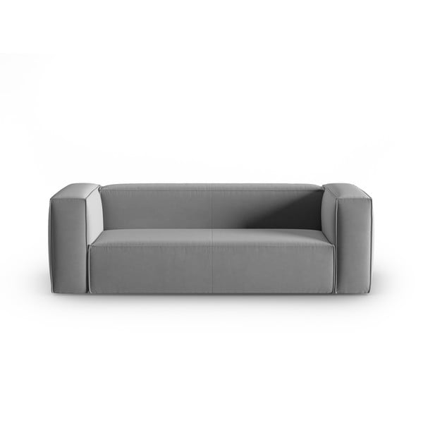 Pelēks samta dīvāns 200 cm Mackay – Cosmopolitan Design