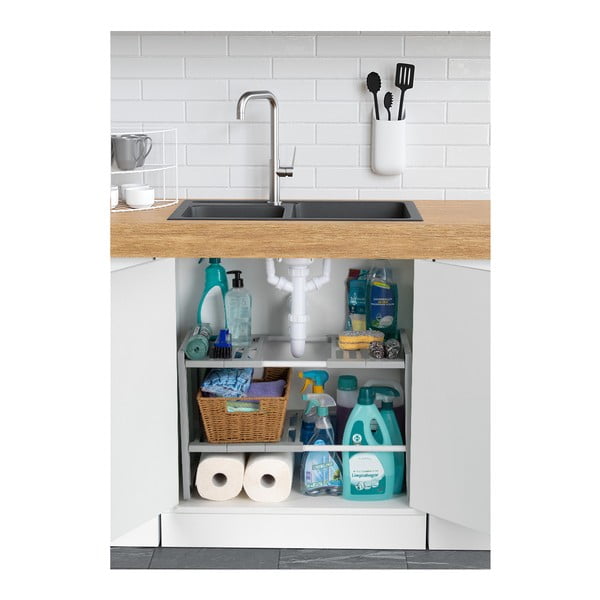 Izvelkamais plaukts zem izlietnes skapīša ar regulējamu platumu Compactor Expandable Shelf-image-1
