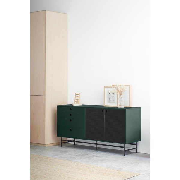 Melni zaļa kumode Teulat Punto, platums 150 cm-image-1
