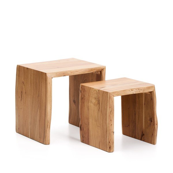 Akācijas masīvkoka sānu galdiņi (2 gab.) 40x50 cm Lomiri – Kave Home