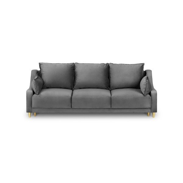 Gaiši pelēks izvelkamais dīvāns ar veļas kasti Mazzini Sofas Pansy, 215 cm-image-2