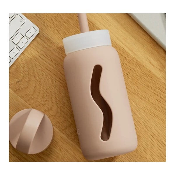 Silikona salmiņš ar tīrīšanas birstīti un vāku  Tropical Papaya – Muuki-image-1