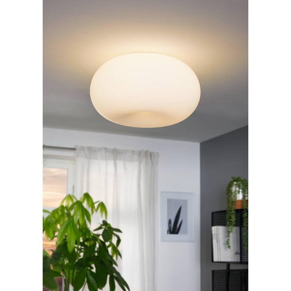 Balta griestu lampa ar stikla abažūru OPTICA – EGLO-image-1