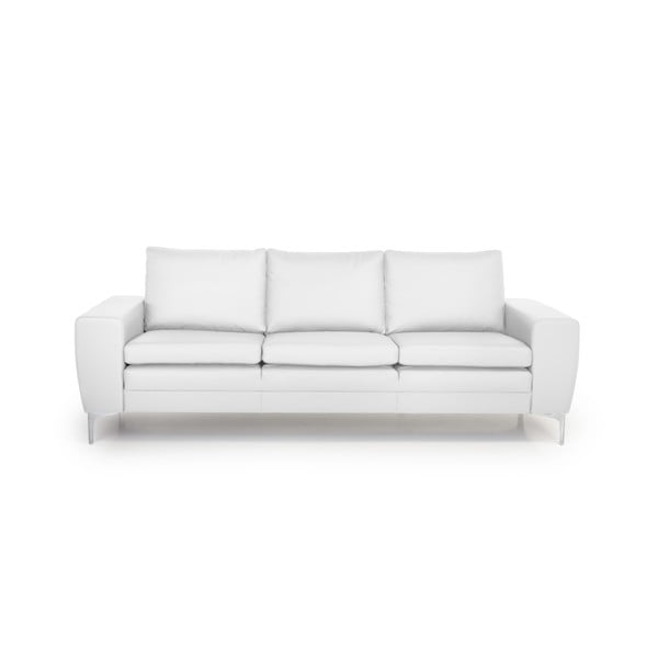 Balts ādas dīvāns Scandic Twigo, 227 cm