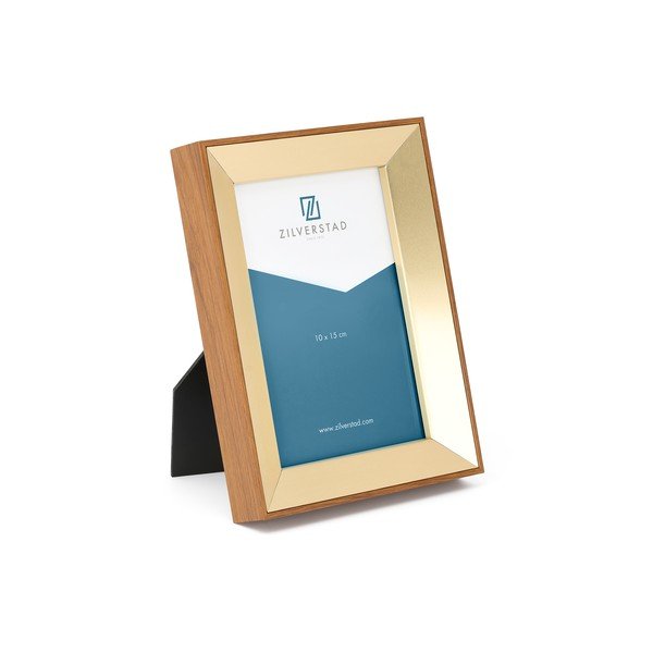 Misiņa krāsas metāla stāvošs foto rāmis 13,5x18,5 cm Marseille – Zilverstad