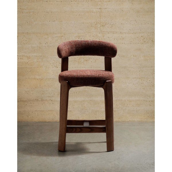 Brūns/tumša dabīga toņa oša masīvkoka bāra krēsls (sēdekļa augstums 65 cm) Granite – Kave Home-image-2