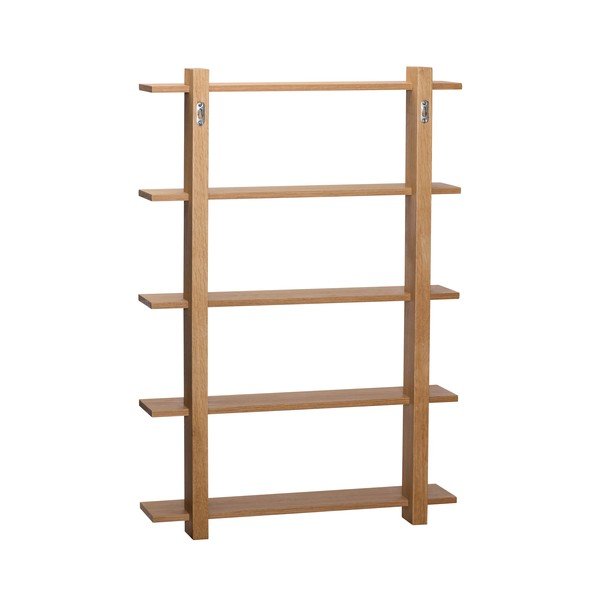 Dabīga toņa daudzlīmeņu sienas plaukts ar ozolkoka imitāciju 60 cm Simple – Hübsch-image-2