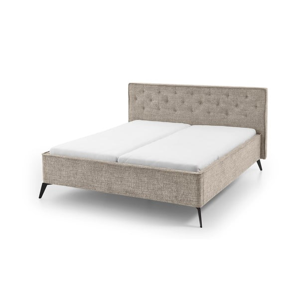 Bēša polsterēta divvietīga gulta bez režģa 180x200 cm Alicante – Meise Möbel