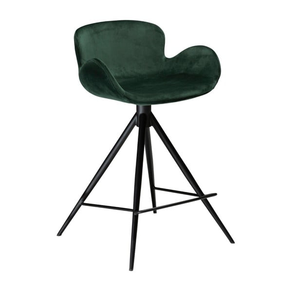 Tumši zaļš bāra krēsls DAN-FORM Denmark Gaia Velvet, augstums 87 cm