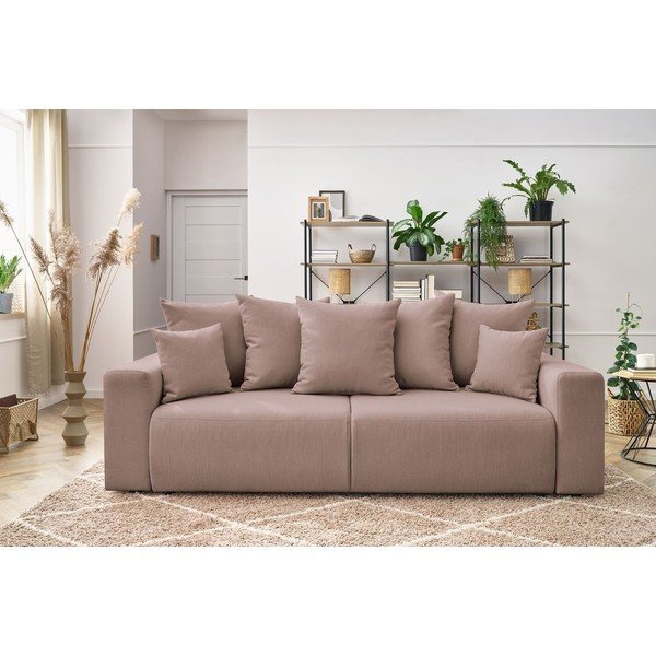 Gaiši rozā izvelkamais dīvāns Envy – Bobochic Paris-image-1