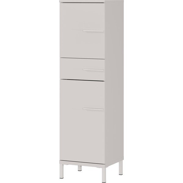 Krēmkrāsas matēts augsts/šaurs vannas istabas skapis 34x123 cm Laurino – Germania