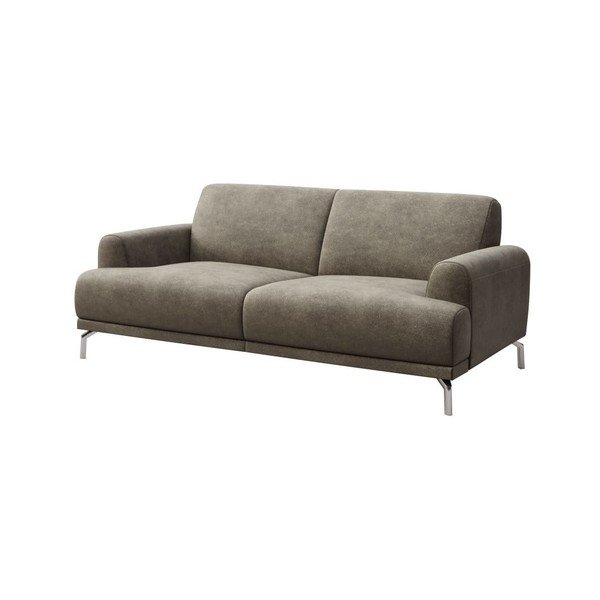 Pelēks divvietīgs mākslīgās ādas dīvāns MESONICA Puzo, 170 cm-image-2