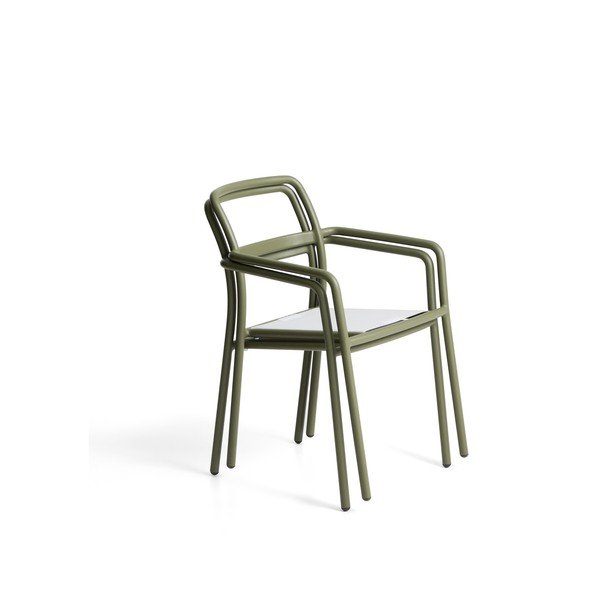 Zaļš polsterēts dārza krēsls Linosa – Kave Home-image-4