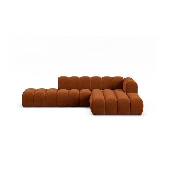 Oranžs stūra dīvāns (ar labo stūri) Lupine – Micadoni Home