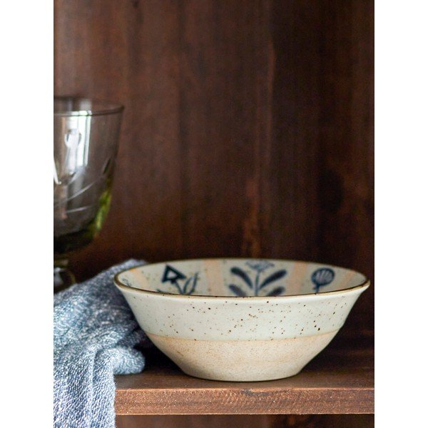 Gaiši zila/krēmkrāsas māla bļodiņa 500 ml Leonie – Bloomingville-image-1