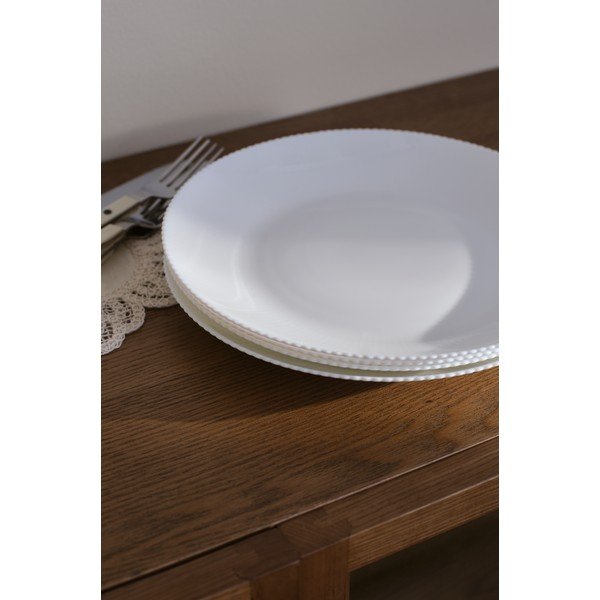 Balti stikla šķīvji (4 gab.) ø 25 cm Alessia – Jotex-image-1
