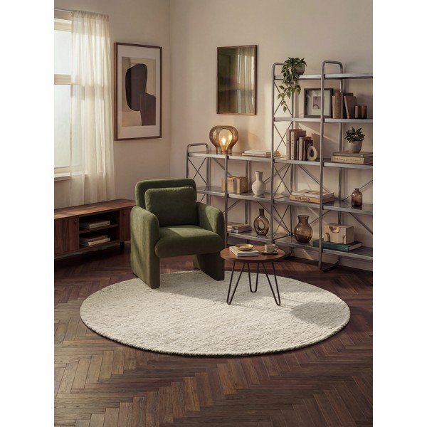 Krēmkrāsas ar rokām darināts vilnas apaļš paklājs ø 160 cm Bexley Woolwich – Ted Baker-image-1