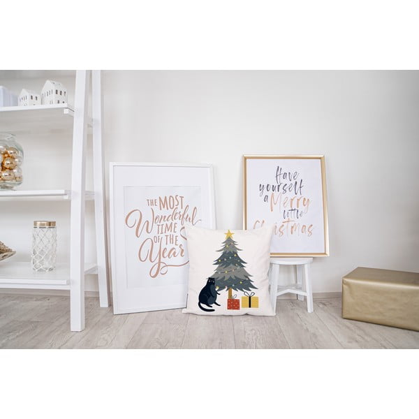 Dekoratīvais spilvens ar Ziemassvētku motīvu 45x45 cm Crazy Cat Xmas – Butter Kings-image-2