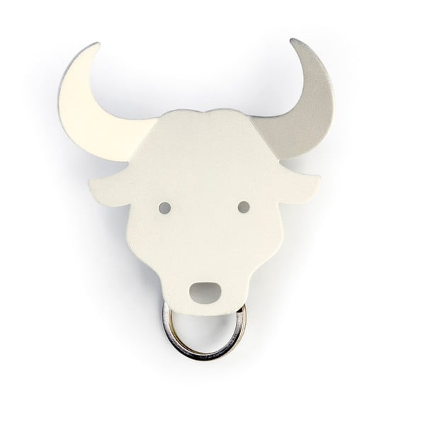 Atslēgu piekariņš Bull, balts