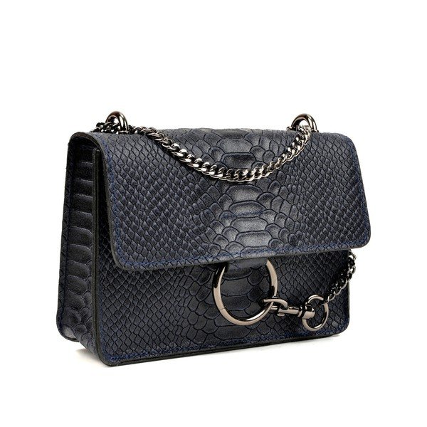 Tumši zila ādas somiņa Carla Ferreri Bella-image-2