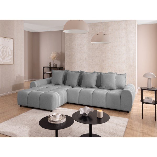 Pelēks stūra dīvāns (ar kreiso stūri/ar zvilni) Albane  – Ropez-image-1